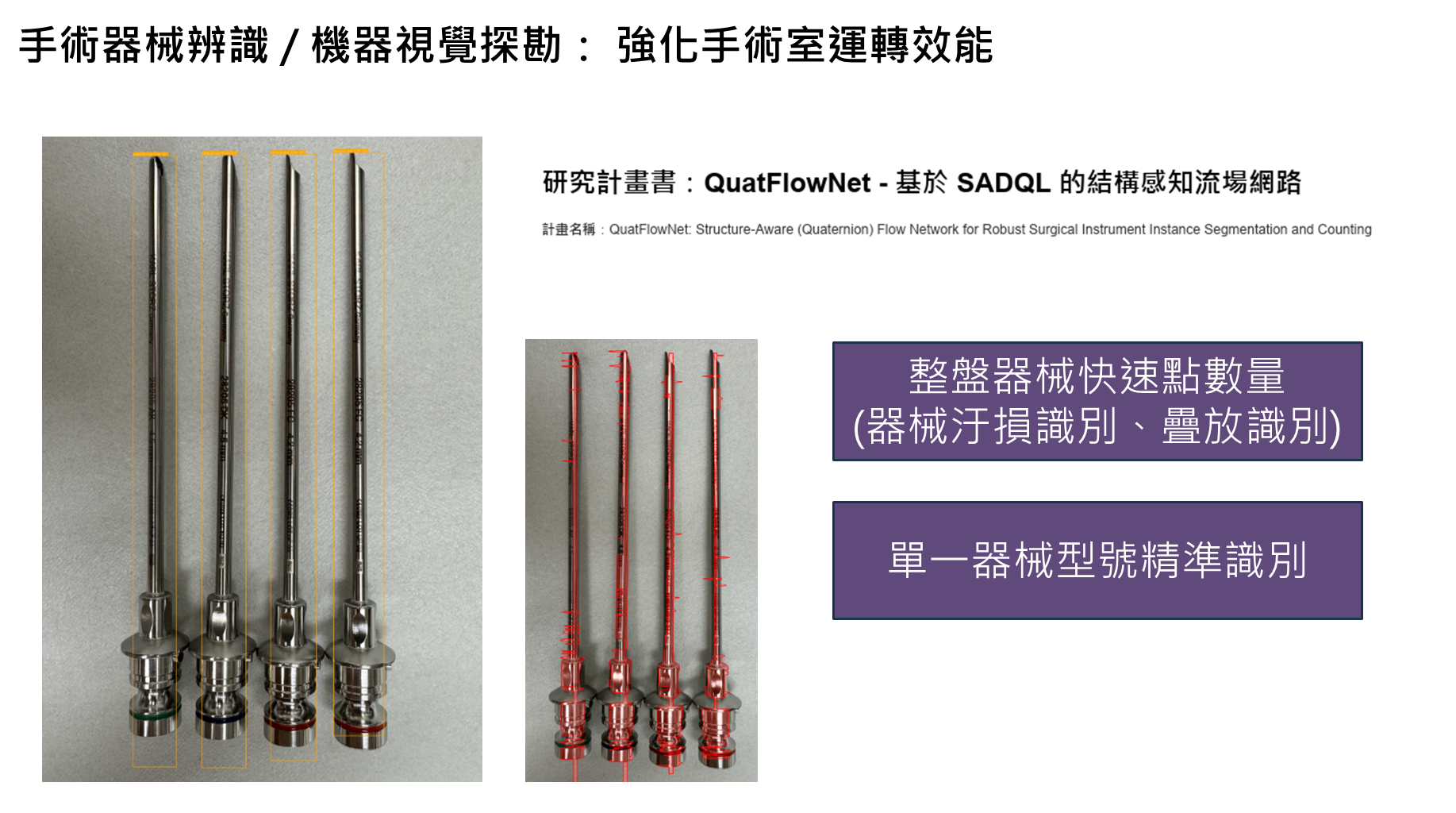 手術器械辨識 / 機器視覺探勘： 強化手術室運轉效能